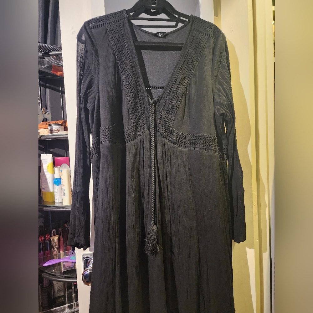 Torrid Black Bell Long Sleeve Dress
